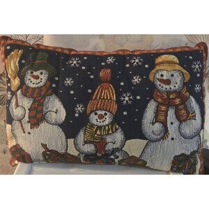 Christmas Winter Snowmen Tapestry Pillow